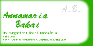 annamaria bakai business card